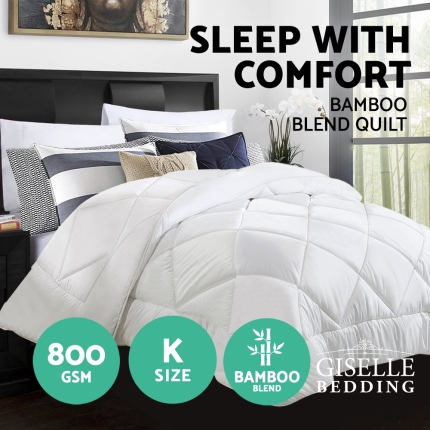 Giselle Bedding Bamboo Microfiber Microfibre Quilt Duvet Cover Doona Winter King - Image 3