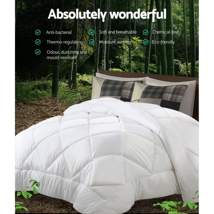 Giselle Bedding Bamboo Microfiber Microfibre Quilt Duvet Cover Doona Winter King - Image 4