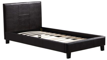 Single PU Leather Bed Frame Brown - Image 3