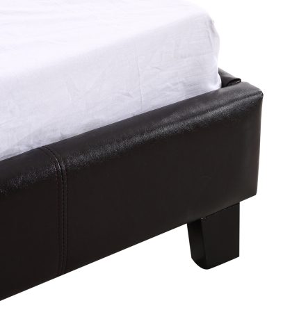 Single PU Leather Bed Frame Brown - Image 4