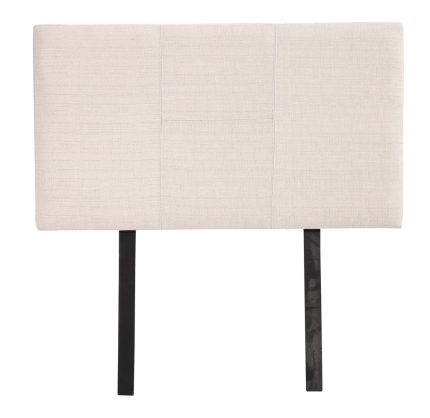 Linen Fabric Single Bed Headboard Bedhead - Beige - Image 2