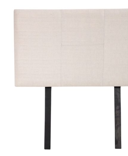 Linen Fabric Single Bed Headboard Bedhead - Beige - Image 3