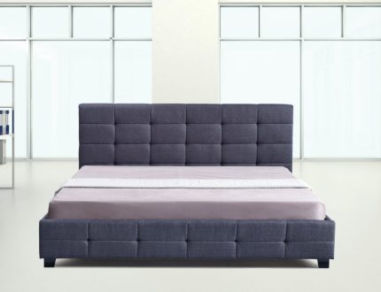 Linen Fabric King Deluxe Bed Frame Grey - Image 2