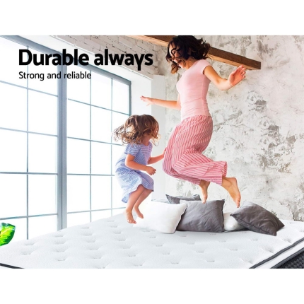 Giselle Bedding Queen Size Mattress Euro Top Bed Bonnell Spring Foam 21cm - Image 3
