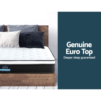 Giselle Bedding Queen Size Mattress Euro Top Bed Bonnell Spring Foam 21cm - Image 4