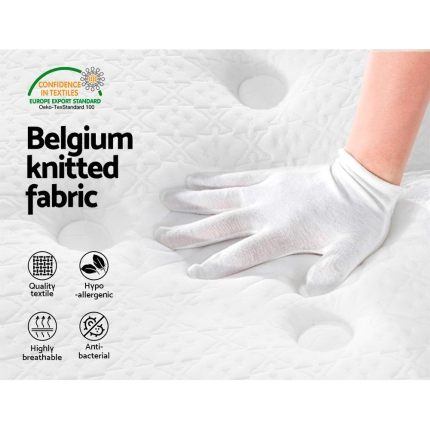 Giselle Bedding Queen Size Mattress Euro Top Bed Bonnell Spring Foam 21cm - Image 5