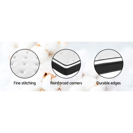 Giselle Bedding Single Size Mattress Euro Top Bed Bonnell Spring Foam 21cm - Image 6