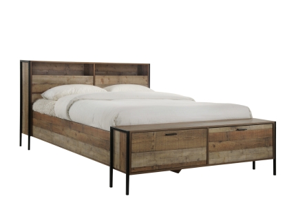 Mascot Queen Bed with Storage Oak Colour - Image 2