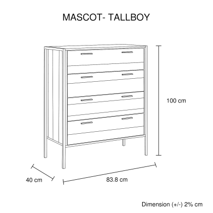 Mascot Oak Colour Tallboy - Image 5