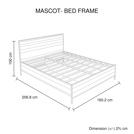 Mascot Queen Bed Oak Color - Image 7