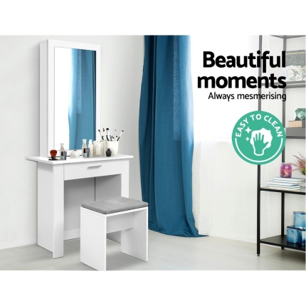 Artiss Dressing Table Mirror Stool Mirror Jewellery Cabinet Makeup Storage Desk - Image 7