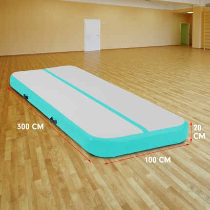 3m Airtrack Tumbling Mat Gymnastics Exercise 20cm Air Track - Green - Image 6