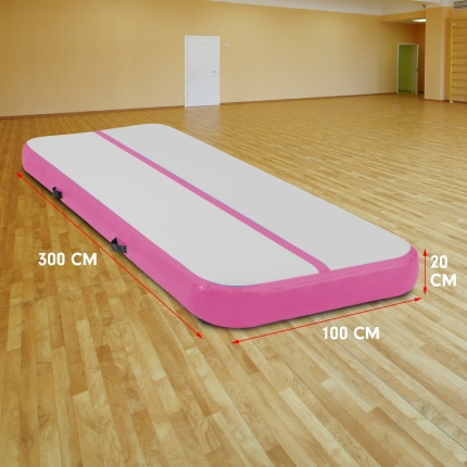 3m Airtrack Tumbling Mat Gymnastics Exercise 20cm Air Track - Pink - Image 6
