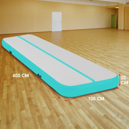4m Airtrack Tumbling Mat Gymnastics Exercise 20cm Air Track - Green - Image 5