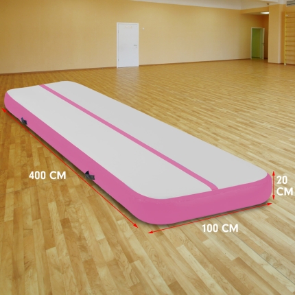 4m Airtrack Tumbling Mat Gymnastics Exercise 20cm Air Track - Pink - Image 5