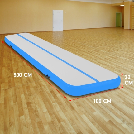 5m Airtrack Tumbling Mat Gymnastics Exercise 20cm Air Track - Blue - Image 6