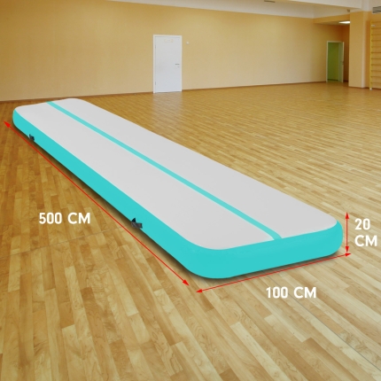 5m Airtrack Tumbling Mat Gymnastics Exercise 20cm Air Track - Green - Image 4