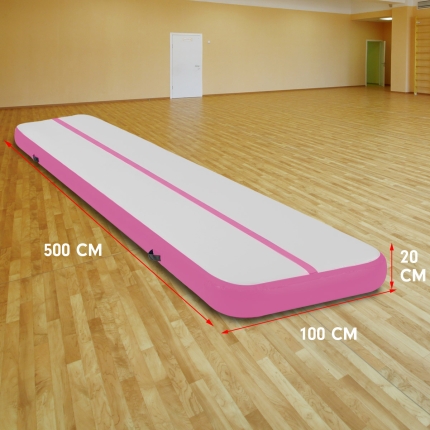 5m Airtrack Tumbling Mat Gymnastics Exercise 20cm Air Track - Pink - Image 6