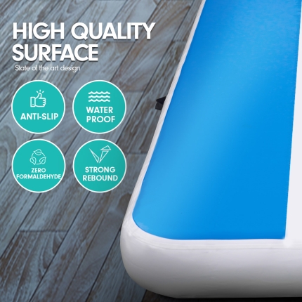 5m Airtrack Tumbling Mat Gymnastics Exercise 20cm Air Track Blue White - Image 2