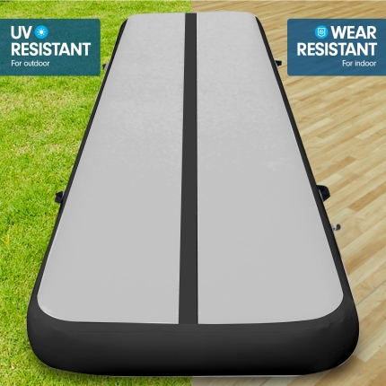 5m Airtrack Tumbling Mat Gymnastics Exercise 20cm Grey Black - Image 6