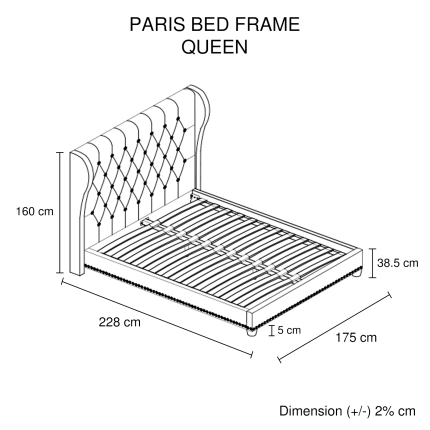 Paris Bedframe Queen Size - Image 7