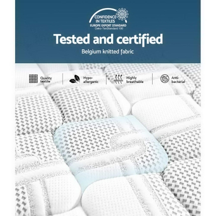 Giselle Bedding 36CM Queen Mattress 7 Zone Euro Top Pocket Spring Medium Firm Foam - Image 3