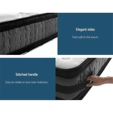Giselle Bedding 36CM Queen Mattress 7 Zone Euro Top Pocket Spring Medium Firm Foam - Image 6
