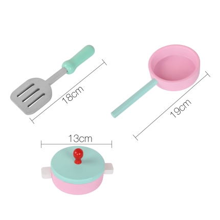 Keezi Kids Wooden Kitchen Play Set - Pink & Silver - Image 3