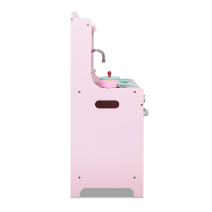 Keezi Kids Wooden Kitchen Play Set - Pink & Silver - Image 5