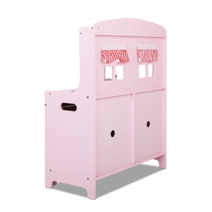 Keezi Kids Wooden Kitchen Play Set - Pink & Silver - Image 6