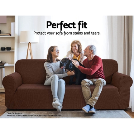 Artiss High Stretch Sofa Cover Couch Protector Slipcovers 2 Seater Coffee - Image 4
