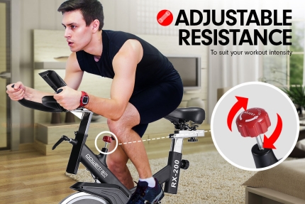 PowerTrain RX-200 Exercise Spin Bike Cardio Cycle - Black - Image 5