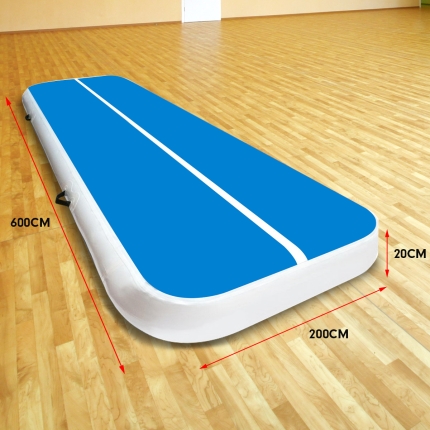 6m x 2m Airtrack Tumbling Mat Gymnastics Exercise Air Track Blue White - Image 9