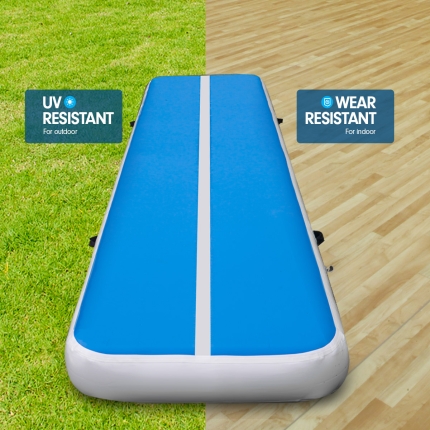 6m x 2m Airtrack Tumbling Mat Gymnastics Exercise Air Track Blue White - Image 6