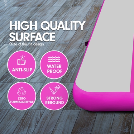 7m Airtrack Tumbling Mat Gymnastics Exercise 20cm Air Track Grey Pink - Image 4