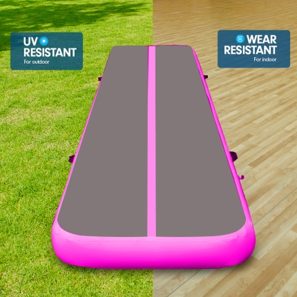 7m Airtrack Tumbling Mat Gymnastics Exercise 20cm Air Track Grey Pink - Image 7