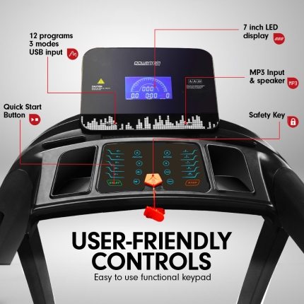 PowerTrain Treadmill V100 Cardio Running Exercise Fitness Home Gym - Image 2