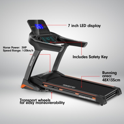 PowerTrain Treadmill V100 Cardio Running Exercise Fitness Home Gym - Image 5