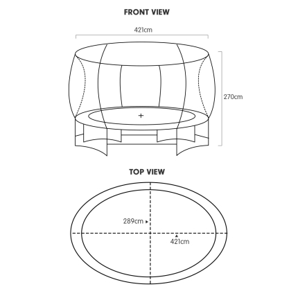 Kahuna Trampoline 8 ft x 14ft Oval with Basketball Set - Orange - Image 5