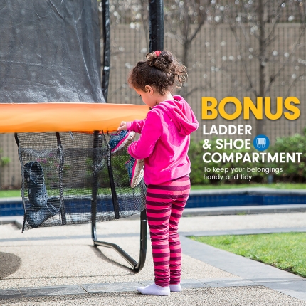 Kahuna Trampoline 8 ft x 14ft Oval with Basketball Set - Orange - Image 11