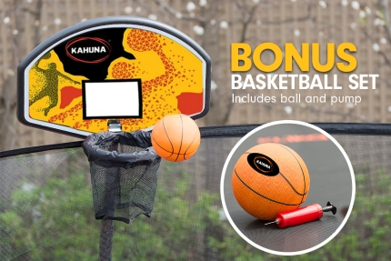 Kahuna Trampoline 6ft with Basketball set - Orange - Image 9