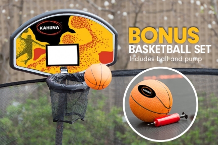 Kahuna Trampoline 10 ft with Basketball set - Rainbow - Image 5