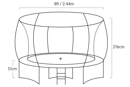 Kahuna Trampoline 8 ft with Basketball set - Orange - Image 3