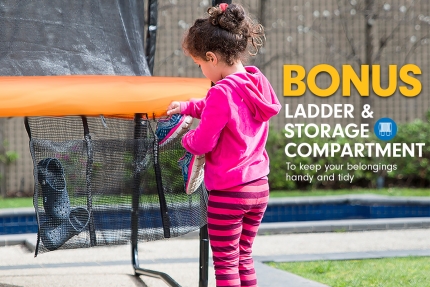 Kahuna Trampoline 8 ft with Basketball set - Orange - Image 9
