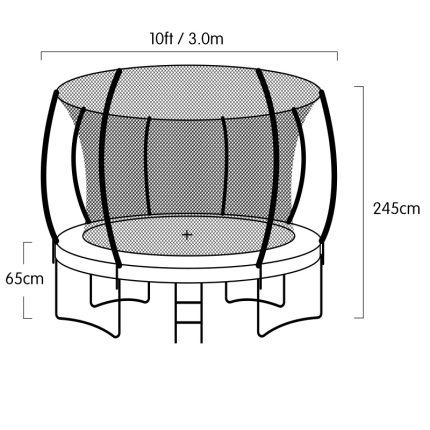 Kahuna Trampoline 10 ft with Basketball set - Rainbow - Image 3