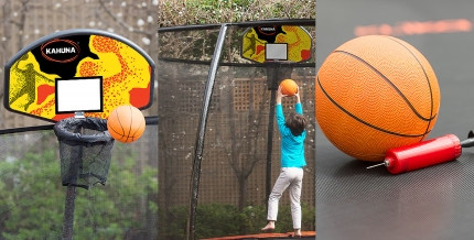 Kahuna Trampoline Pro 10ft - Reversible pad, Emoji Mat, Basketball Set - Image 7