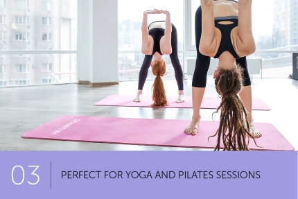 Powertrain 10mm NBR Yoga Exercise Mat - Pink - Image 4