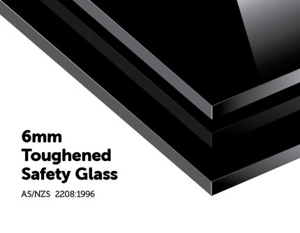 Toughened 60cm x 70cm Black Glass Kitchen Splashback - Image 3