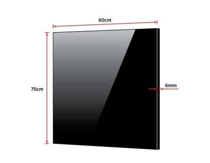 Toughened 60cm x 70cm Black Glass Kitchen Splashback - Image 5