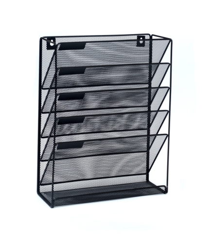 Wall Mount 6 Pocket Hanging File Sorter Organizer Folder Holder Rack Storage - Image 2